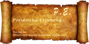 Porubszky Erneszta névjegykártya
